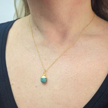 May Birthstone Necklace, Emerald, Gold Plated, 3 of 6