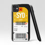 Personalised Sydney Ticket Design Clear Phone Case, thumbnail 3 of 5