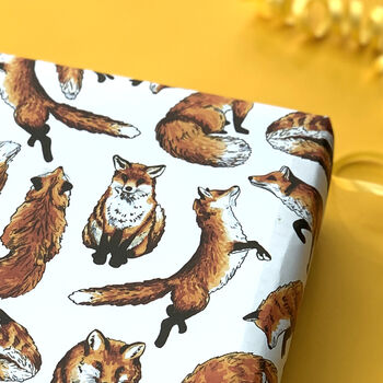 Fox Watercolour Wrapping Paper Set, 3 of 5