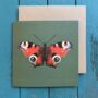 Peacock Butterfly Illustrated Blank Card, thumbnail 1 of 2