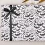 Three Sheets Of Gothic Bat Christmas Wrapping Paper, thumbnail 2 of 2