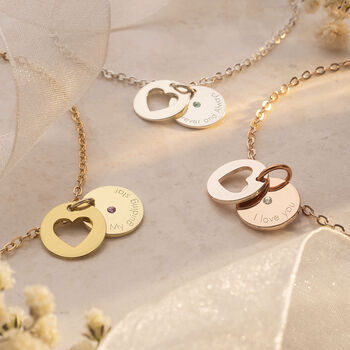 Sterling Silver Personalised Secret Message Heart Birthstone Bracelet, 7 of 12