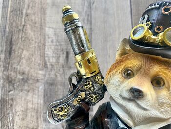 28cm Steampunk Fox Ornament Retro Style Home Décor Figurine Gift, 5 of 8