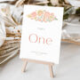 Wedding Table Numbers In Sage And Peach, thumbnail 3 of 3