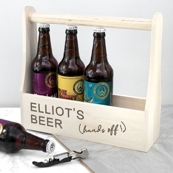 Personalised Hands Off Bottle Caddy, 2 of 5