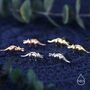 Triceratops Dinosaur Fossil Stud Earrings In Sterling Silver, thumbnail 6 of 11
