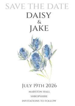 Pack 12 Thistle Original Personalised Wedding Invitations, 5 of 6