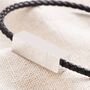 Men's Thin Woven Leather Bracelet In Black, thumbnail 3 of 9