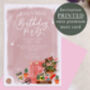 Personalised A6 Pink Gardening Birthday Invitation, thumbnail 1 of 3
