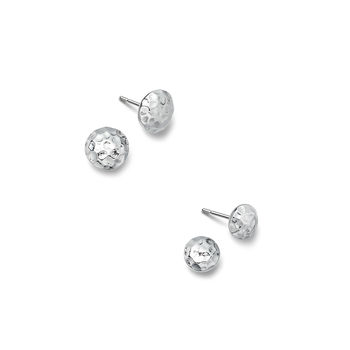 Hammered Sterling Silver Round Earrings, 4 of 7