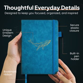 Blue Whale A5 Journal With Strap, Bookmark And Pen Holder, 3 of 6