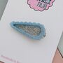 Blue And Silver Glitter Hair Clip / Something Blue Bridal Gift / Festive Party Hair Slide / Wedding Guest Accessory, thumbnail 2 of 4