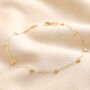 Gold Stainless Steel Tiny Round Heart Charm Anklet, thumbnail 1 of 3