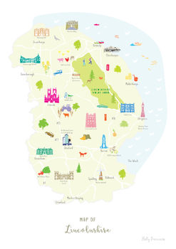 Map Of Lincolnshire Art Print, 8 of 9