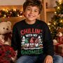 Kids Chillin’ With My Gnomies Christmas Jumper, thumbnail 1 of 7