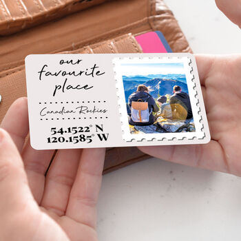 Personalised Favourite Place Wallet Metal Photo Card, 5 of 8