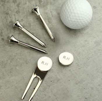 Personalised Silver Plated Golf Tee Gift Set, 2 of 4