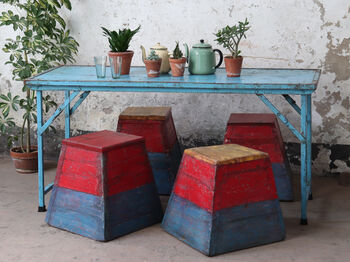 Painted Vintage Wooden Stool, 8 of 8