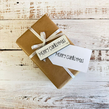 Large Merry Christmas Rubber Stamp For Holiday Crafting D12, 5 of 5