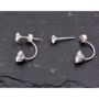 Sterling Silver Front And Back Cz Crystal Stud Earrings, thumbnail 3 of 6