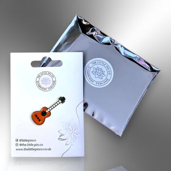 Acoustic Guitar Musical Instrument Enamel Pin Badge, 5 of 8