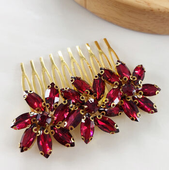 Wine Red Festive Hair Comb, 2 of 8