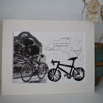 Personalised Bike Print With Bespoke Map And Photo, 4 of 7