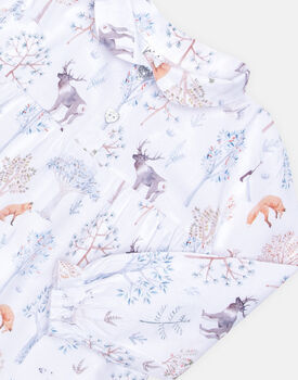 Children's Cotton Pyjama Set Woodland Snow Forest, 6 of 8