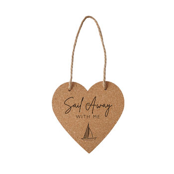 Cork Heart Hanger 'Sail Away With Me' Wall Hanger, 2 of 2