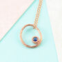Sapphire September Birthstone Rose Gold Plated Necklace, thumbnail 1 of 6