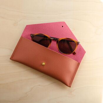 Envelope Recycled Leather Glasses Case, 6 of 12