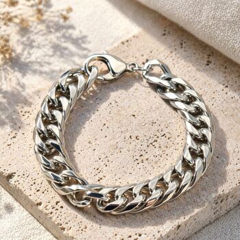 Chunky Stainless Steel Men's Curb Bracelet, 2 of 7