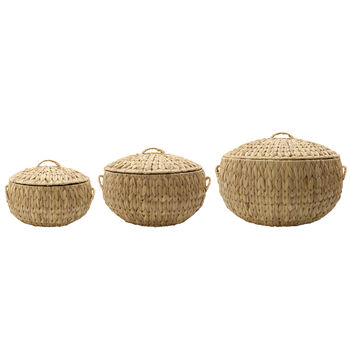 Set Of Three Handwoven Hyacinth Baskets, 2 of 4