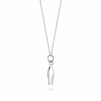 Tiny Fish Charm Necklace Sterling Silver, 2 of 6