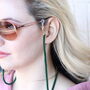 Green Glass Beaded Soft 60 Cm Glass Chain Holder, thumbnail 3 of 11
