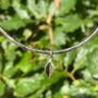 Hammered Bangle With Leaf Drop Charm, thumbnail 3 of 6