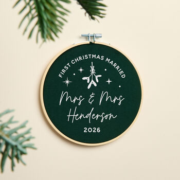 First Christmas Married Velvet Hoop, 2 of 5