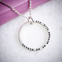 Silver Tiny Text Message Necklace On Silver Chain, thumbnail 2 of 6