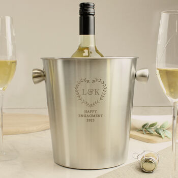 Personalised Botanical Heart Stainless Steel Ice Bucket, 4 of 5