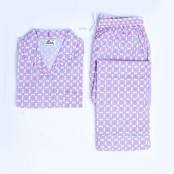 Pink Pure Cotton Ladies Matching Pyjama Set, 8 of 8