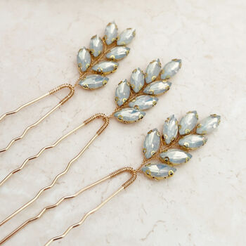 Large Opal Crystal Hair Pins, 6 of 6