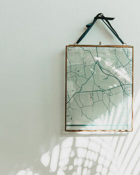 Metallic Personalised Map In Glass Frame, 3 of 10
