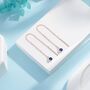 Sapphire Blue Cz Threader Earrings In Sterling Silver, thumbnail 3 of 10