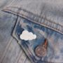 Small Cloud Shaped Polymer Clay Pin Badge, thumbnail 1 of 2