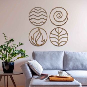Four Elements Wooden Wall Art For Home Office Interior, 5 of 12