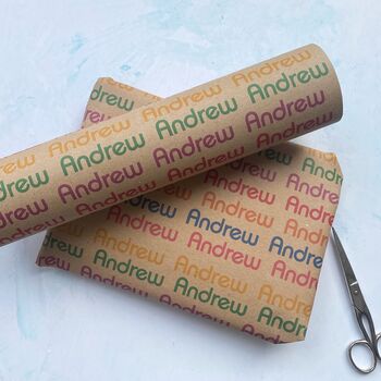 Retro 1980's Name Personalised Wrapping Paper, 3 of 7