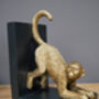 Set Of Black And Gold Coloured Monkey Bookends, thumbnail 3 of 4