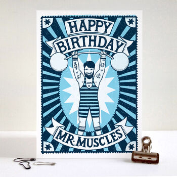 Muscle Man Birthday Card, 2 of 5