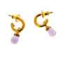 Sterling Silver And Gold Vermeil Gemstone Mini Hoops, thumbnail 4 of 12