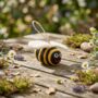 Handmade Big Bumblebee Hanging Needle Felt Decoration, thumbnail 1 of 2